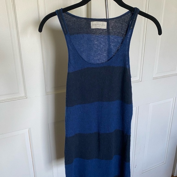Blue and Black Striped Sleeveless Dress - Picture 1 of 4
